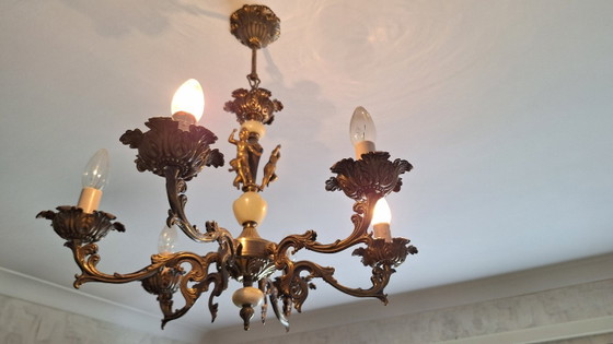 Lampadario Vintage – Pietra, Ottone (photo 3 of 5)