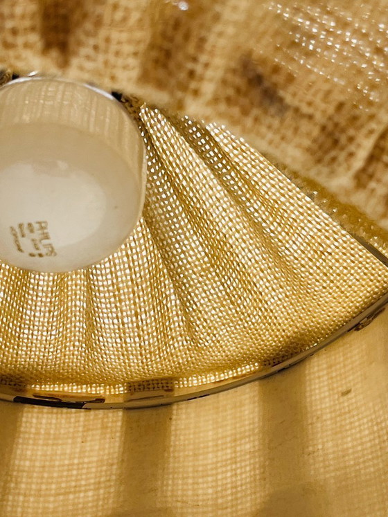 Image 1 of Scandinavian pendant light made of wood and jute canvas