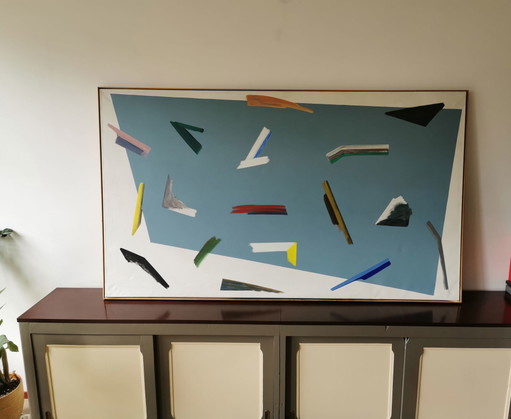 W-J Kersten - DRIJFHOUT - œuvre d'art 1979 - 190 x 110 cm.