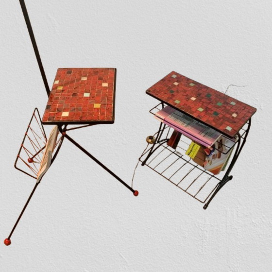 Image 1 of Beistelltisch mit Leselampe und passendem Zeitungstisch