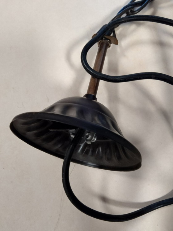 Image 1 of Bellissima lampada a sospensione Meyda Tiffany con finestre in vetro blu