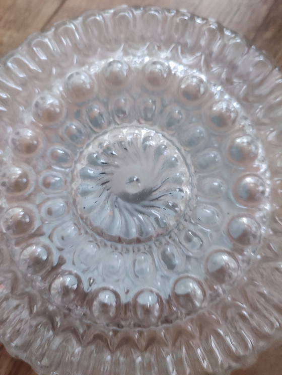 Image 1 of Vintage round glass ceiling lamp '70