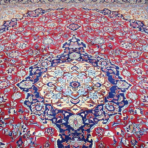 Image 1 of Handgeknoopt Perzisch tapijt - Keshan tapijt 376x289