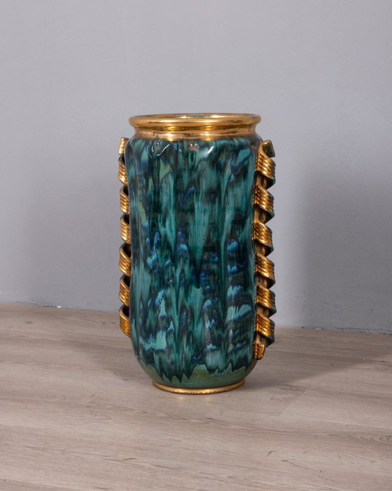 Grande vaso in ceramica decorato, stile vintage anni '50, design italiano. – Vasi (photo 3 of 12)