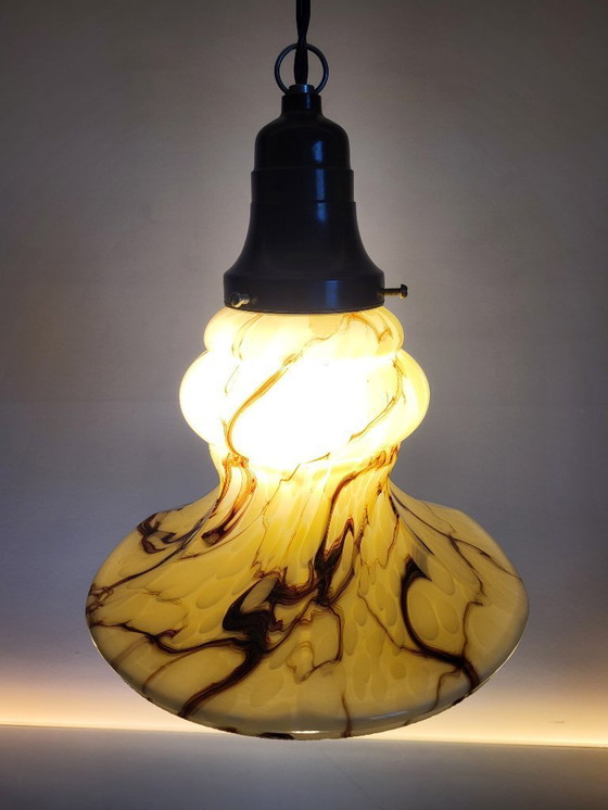 Image 1 of Opalglaslampe im Art-déco-Stil, seltenes Modell, Verreries de Scailmont, Henri Heemskerk, Belgien