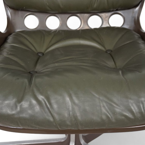 Image 1 of Stoll Giroflex 7112 Space Age leather office chair by Martin Stoll, 1970