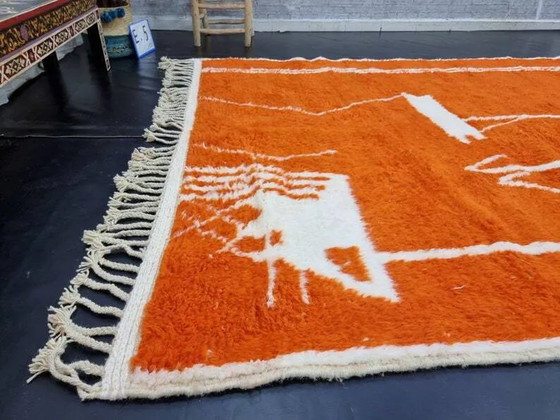 Traditioneller handgefertigter Berber-Orangenteppich 3/2m – Teppiche & Läufer, Wool, Cotton, Bohemian (photo 3 of 9)
