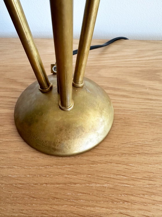 Image 1 of Page 1 of 14 Italian three-headed brass lamp, 1950s design