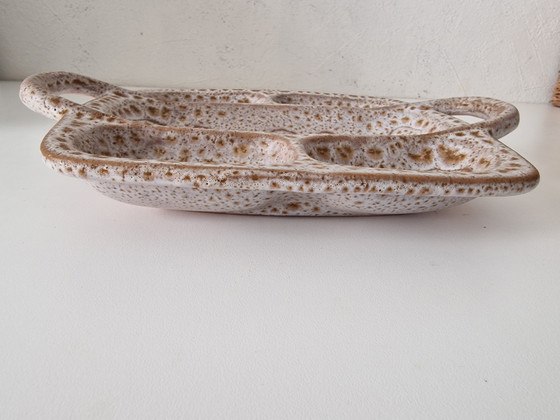 Image 1 of Austruy Vallauris signed aperitif compartment dish / empty pocket