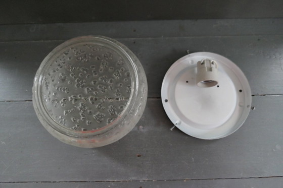 Vintage Peill & Putzler glass Ceiling light Germany – Metal (photo 10 of 14)