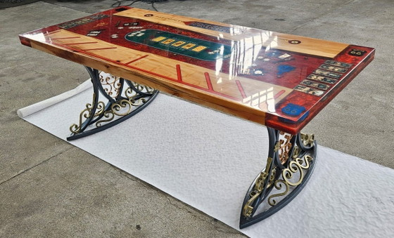 Image 1 of Table de poker en résine époxy