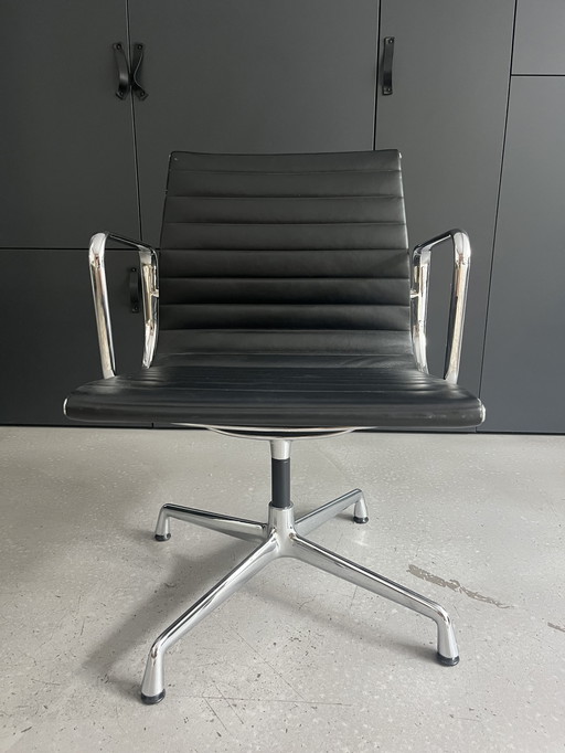 Vitra Eames EA108 Leather Office Chair Black