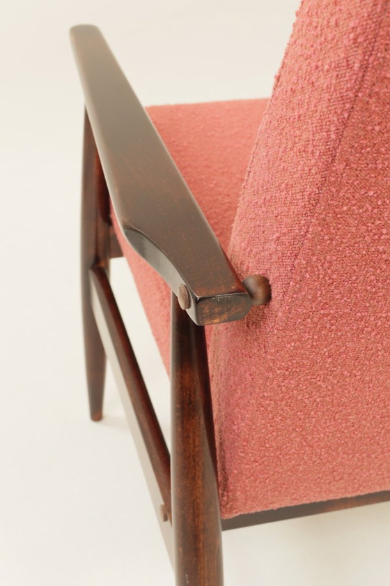 Image 1 of Mid century modern armchair rapshberry bouclé design by H.Lis 