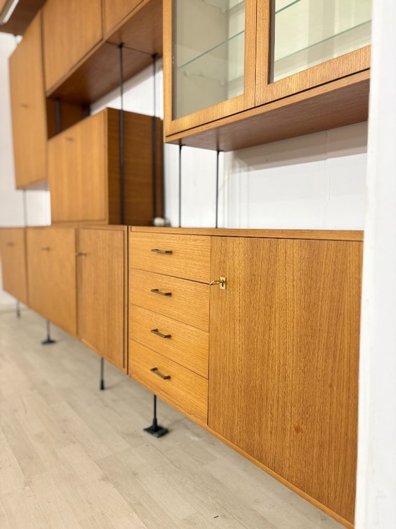 Image 1 of Omnia-plankensysteem, wandmeubel voor de woonkamer, wandplank van Ernst Dieter Hilker (1960)