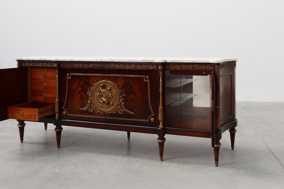 Image 1 of Hoogwaardige 20e-eeuwse mahonie buffetkast in Lodewijk XVI-stijl, E.P. Ehalt, Frankrijk