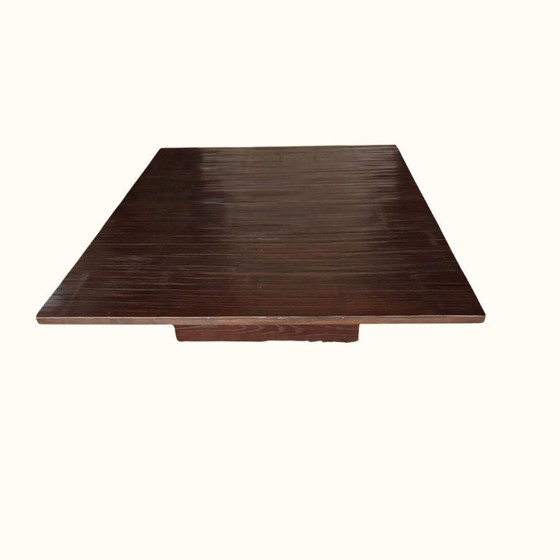 Image 1 of Grande table basse Axel Vervoordt - Wengé et bambou - Belgique - Années 1980 - 160 cm