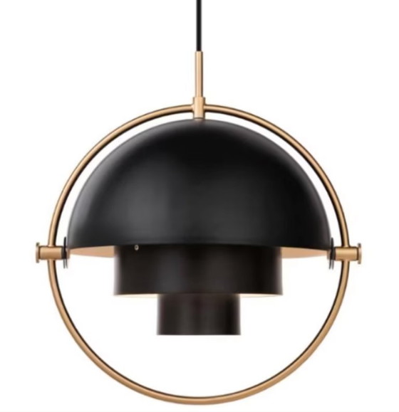 Image 1 of 2 x Gubi Multi-Lite Pendelleuchte - groß, Messing/Schwarz