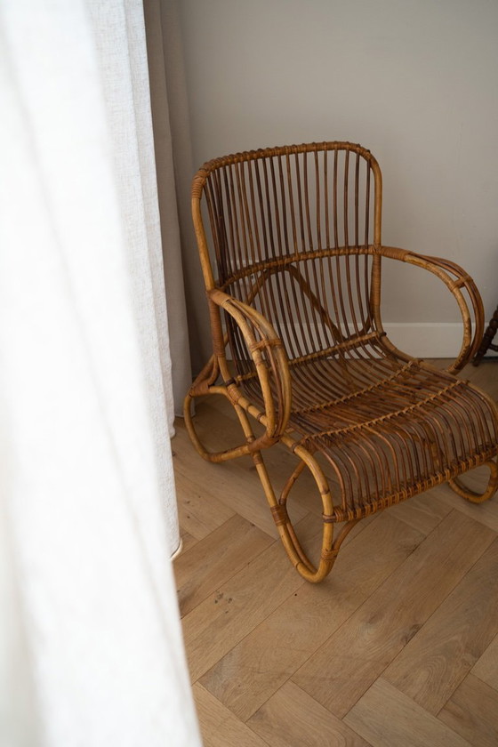 Image 1 of Rotan Lounge Stoel Van Dirk Van Sliedregt Voor Rohé