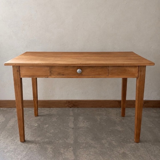 Tavolo da fattoria con cassetto – Tavoli da pranzo, Metallo, Legno (photo 2 of 5)