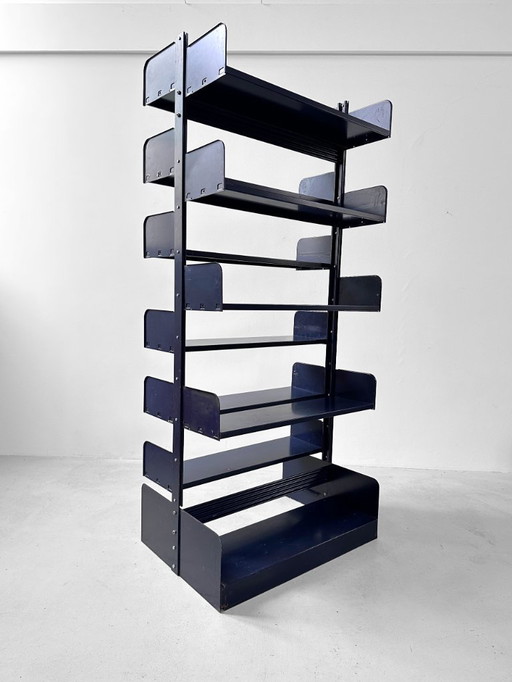 Bibliothèque double Italian Dutch Lips Vago « Congresso » bleu acier, 1966