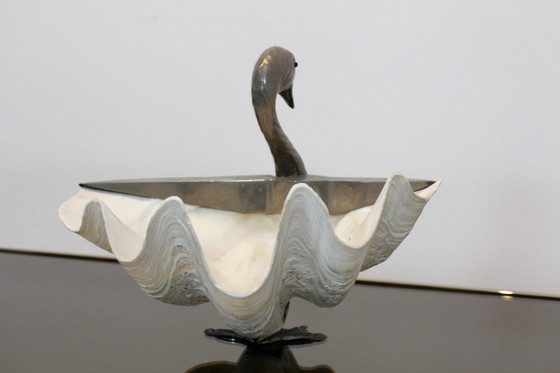 Cisne de concha gigante italiano de Gabriella Binazzi, Esculturas, Plateado (foto 4 de 9)