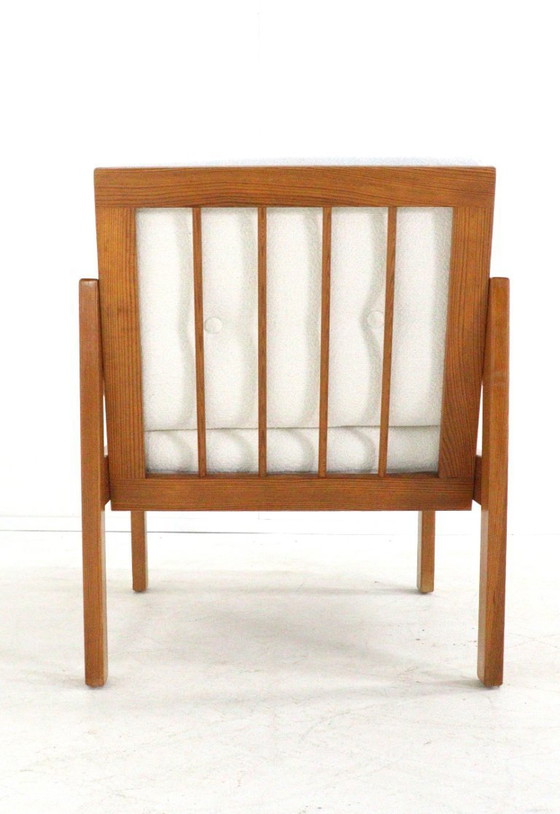 Image 1 of Ensemble de 2 fauteuils vintage en pin/hêtre « Gassel », récemment retapissés.