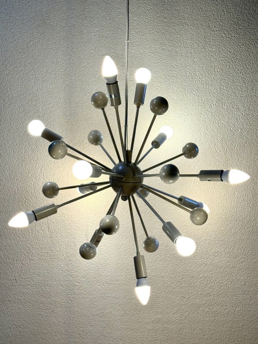 Lampadario atomico Sputnik vintage - Icona degli anni '80 | Altezza regolabile
