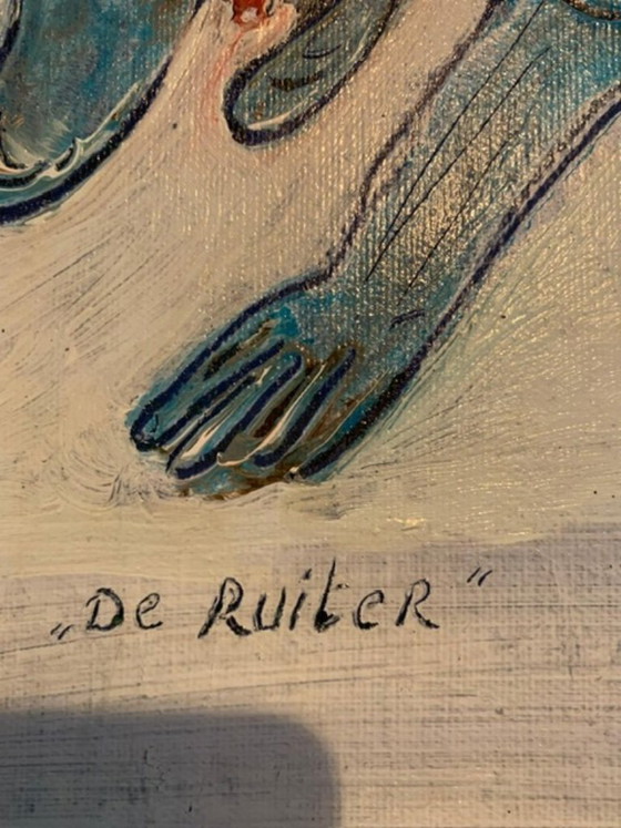 Image 1 of Cobra Oil painting Lucebert “The Rider” 1961