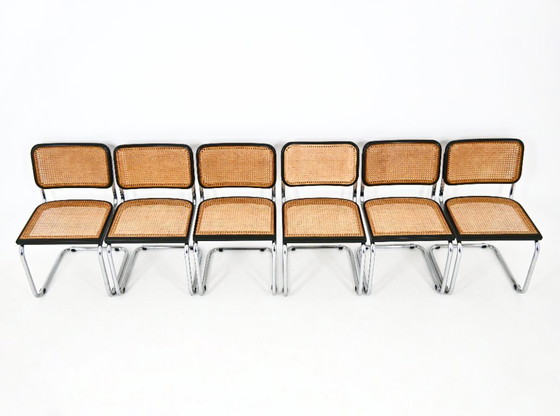 Image 1 of Sillas de comedor estilo B32 de Marcel Breuer, juego de 6