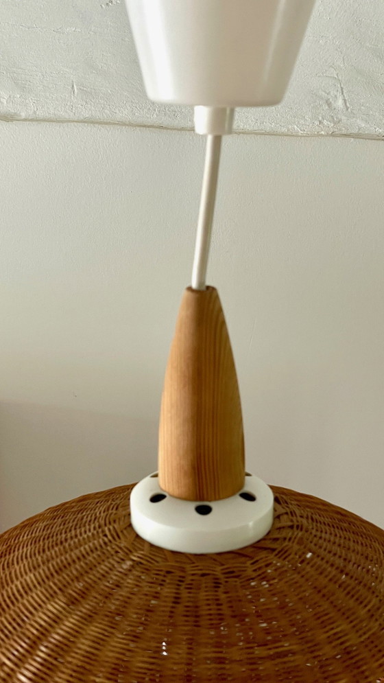 Image 1 of Hanglamp Bloem Osier Vintage Frankrijk