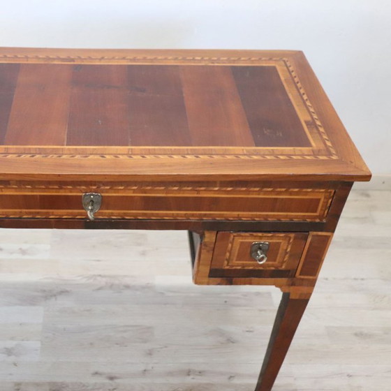 Image 1 of Antique Desk in Walnut inlaid, Italy Late 19th Century