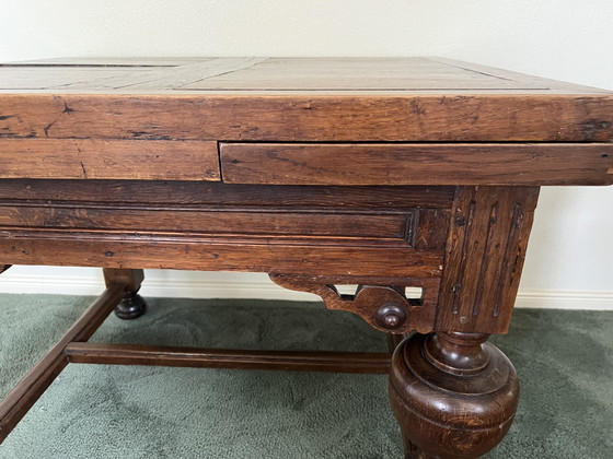 Antieke uitschuifbare tafel 17e eeuws – Eettafels, Hout (photo 4 of 6)