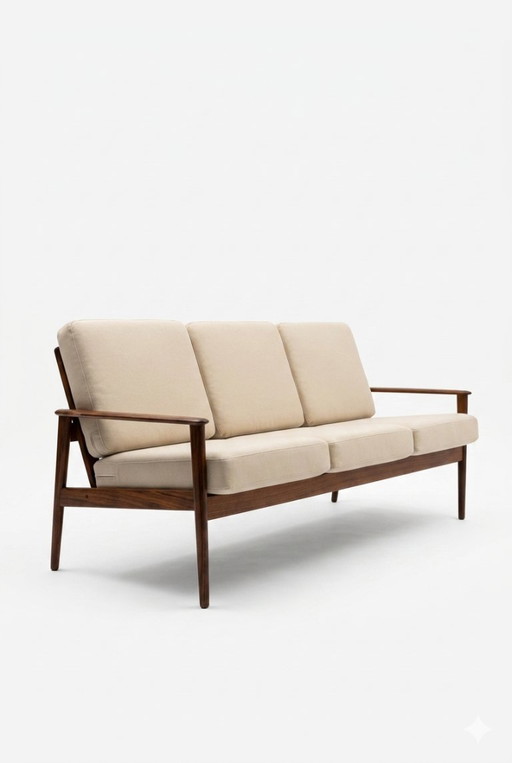 Grete Jalk 3-seater Scandinavian sofa for Poul Jeppesen - 1960