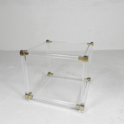 Hollywood Regency Couchtisch Plexiglas