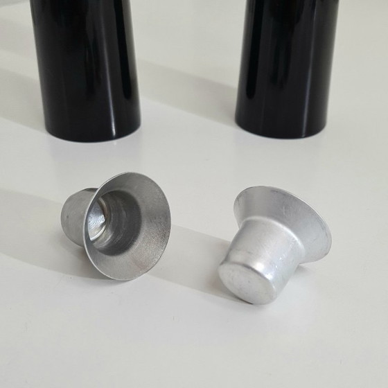 Image 1 of Dubbele kaarsenhouder van roestvrij staal, zwart gelakt, menu, Denemarken, ontwerp Mikaela Dörfel