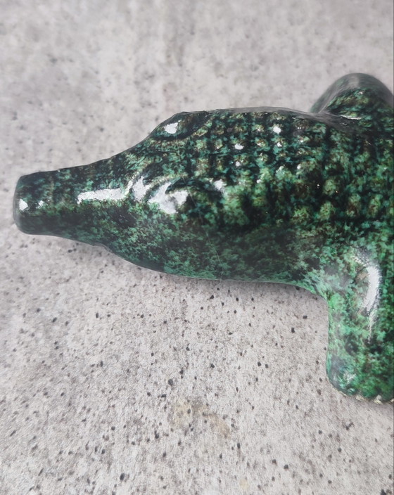 Image 1 of Crocodile Accolay en céramique émaillée