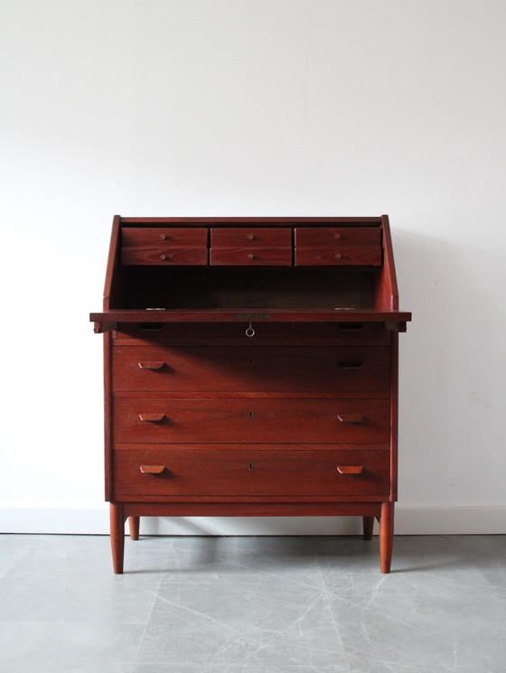 Image 1 of Vintage Deense secretaire in teak, topstuk!