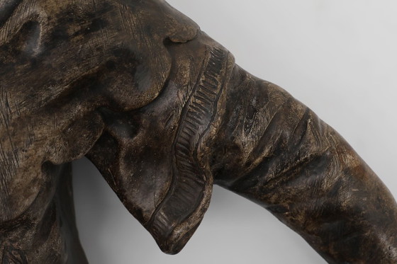 Image 1 of Rara statua o scultura antica in gesso di un giullare o di un burlone, Francia ca. 1880