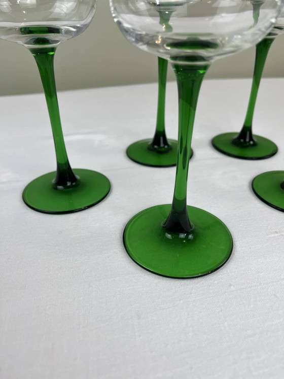 6 copas verdes Luminarc – Vasos y jarras, Crystal, Glass, Vintage (photo 5 of 8)
