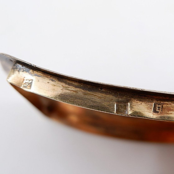 Image 1 of Silver vermeil ribbed pocket snuffbox - 19th century