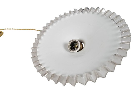 Image 1 of Lampada a sospensione - Opalino - Ottone - Francia - Secondo quarto del XX secolo