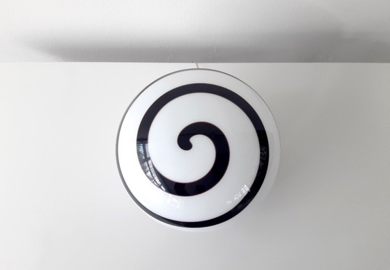 Image 1 of Gran lámpara de mesa/pie de cristal ILU di Vetro, modelo Zebra, cristal blanco y negro, diseño holandés de cristal italiano.