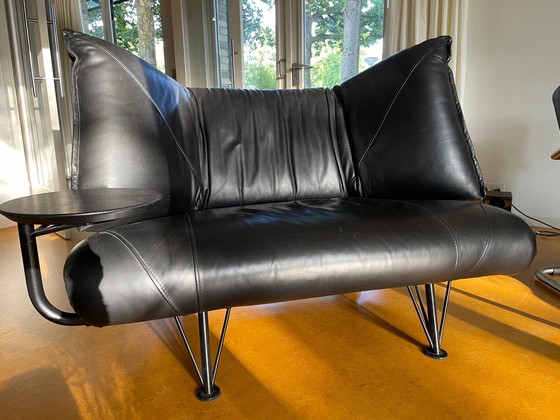 Image 1 of Leolux Bank dunkelblau Leder