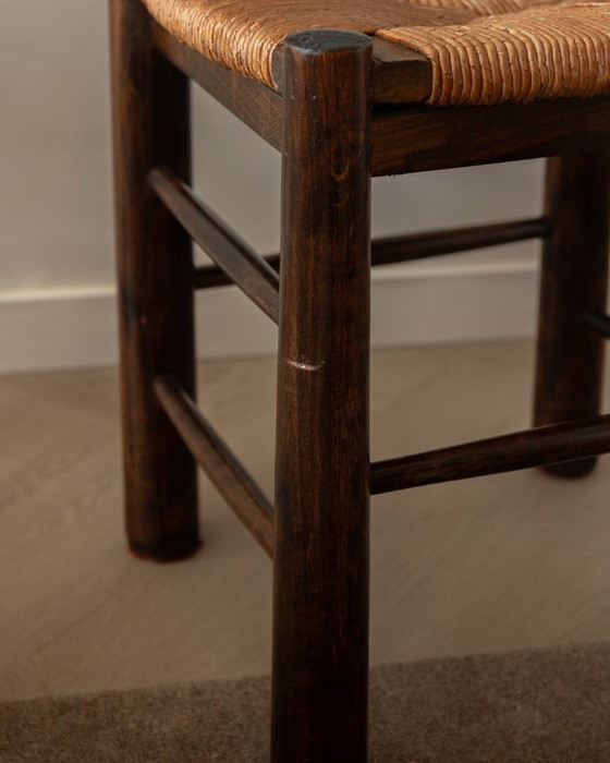 Image 1 of Vintage Franse brutalistische eetkamerstoelen van Georges Robert, jaren 1950, set van 6