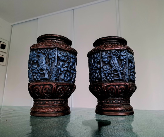 Image 1 of Set di 2 vasi in pietra di metà secolo