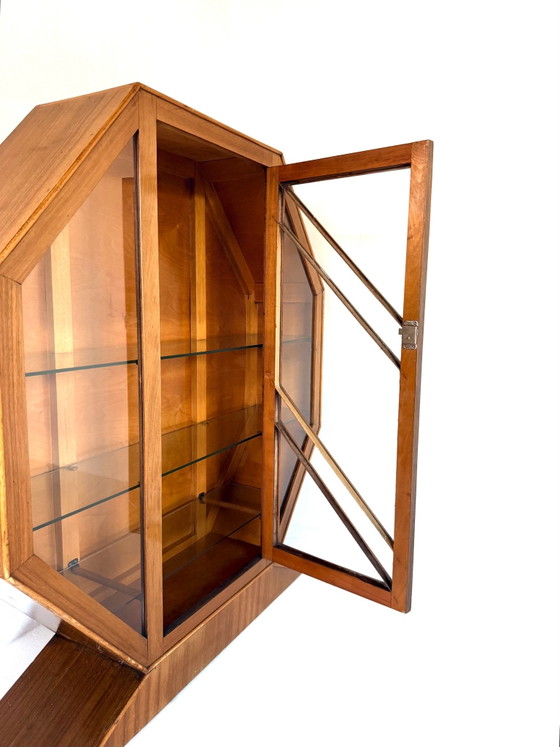 Vetrina ottagonale Art Déco vintage, anni '30 – Vetrine, Vetro, Legno (photo 4 of 10)