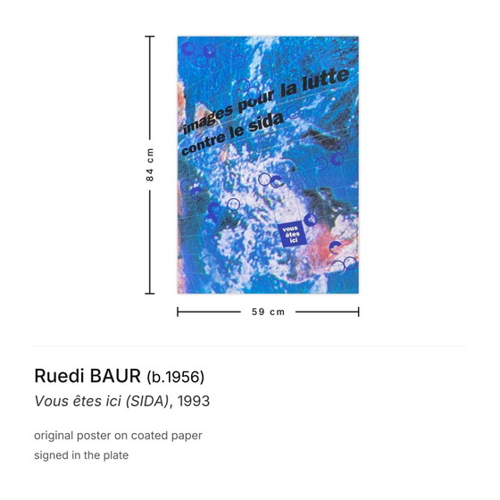 Image 1 of Ruedi Baur You Are Here (AIDS) Poster 1993
