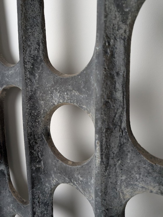 Image 1 of Pannello porta in alluminio pressofuso brutalista, anni '60, stile Paul Evans