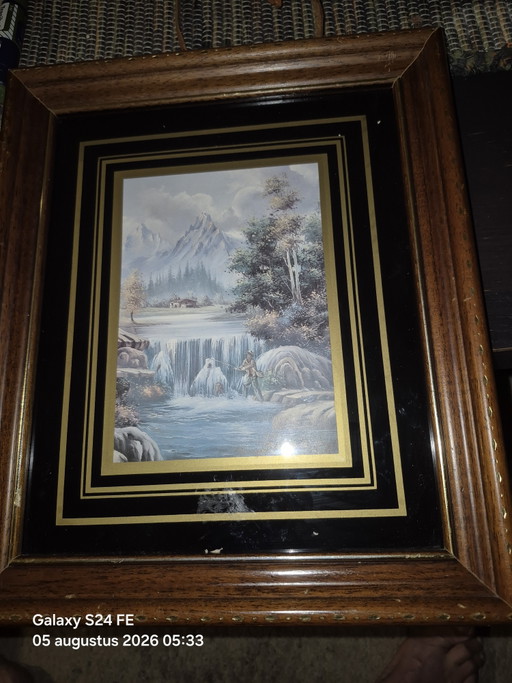 Winter landscape – kunst, Glass, Paper