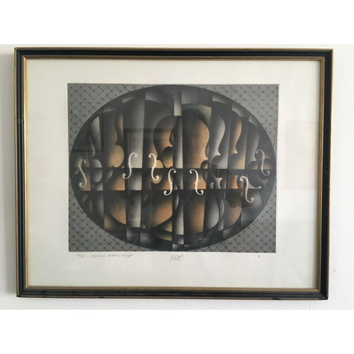 Lithographie "Wolfgang Amadeus Mozart" vintage, 1970